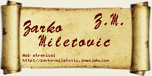 Žarko Miletović vizit kartica